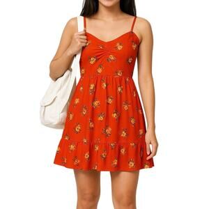 Floral Tiered Mini Sun Dress M Coquette Cottage Boho Chic Summer Coastal Cowgirl